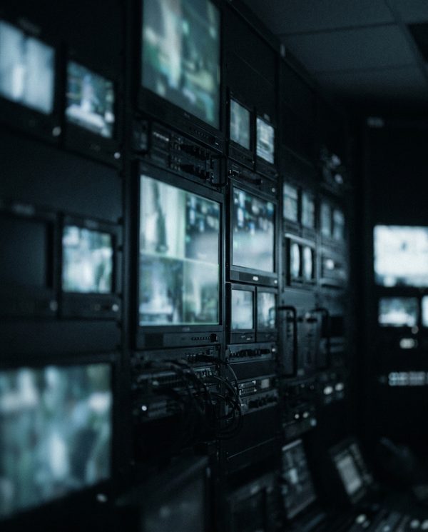 Monitorwand im Kontrollraum